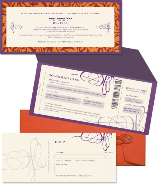 Rya's Bat Mitzvah Invitation Package