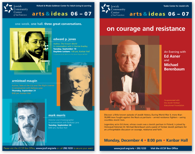 Jewish Community Center of SF Arts & Ideas Posters